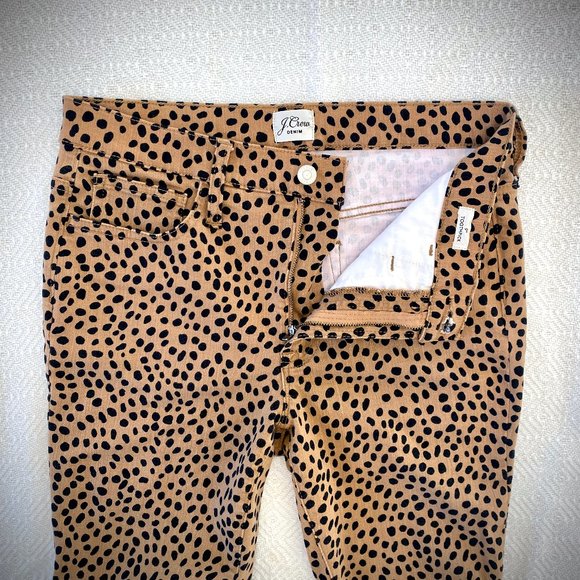 J. Crew 9" Toothpick Stretch Jeans in Cheetah Print, Size 28 - Picture 5 of 11